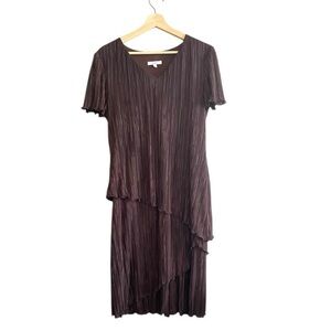 Dressbarn midi dress finely pleated dress short sleeve dress